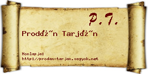 Prodán Tarján névjegykártya